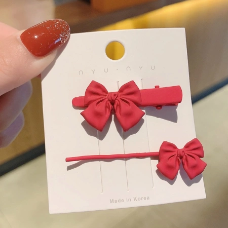 Simple bow clip for girls, versatile bangs clip, Korean Internet celebrity hair clip, ins forest-style broken hair clip for girls Simple bow clip for girls, versatile bangs clip, Korean Internet celebrity hair clip, ins forest-style broken hair clip for girls